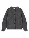 Studio Tomboy Button Wool Cardigan In Gray