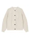 Studio Tomboy Button Wool Cardigan In Neutral