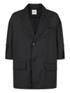 Studio Tomboy Buttoned Half-sleeve Jacket In Gray