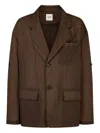 Studio Tomboy Buttoned Notched Jacket In Brown