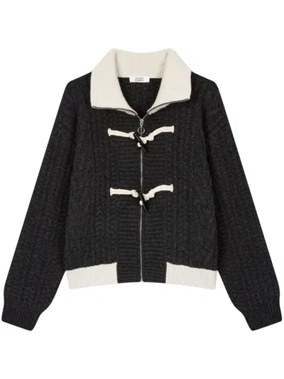 Studio Tomboy Cable-knit Cardigan In Grey
