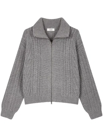 Studio Tomboy Cable-knit Cardigan In Grey