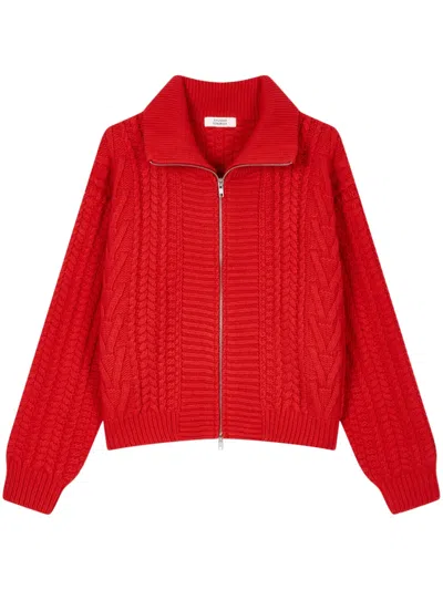 Studio Tomboy Cable-knit Cardigan In Red
