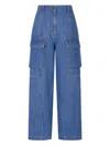 Studio Tomboy Denim-cargohose In Blue