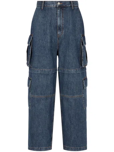 Studio Tomboy Cargo Jeans In Blue