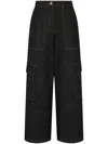 Studio Tomboy Cargo-pocket Wide-leg Jeans In Black