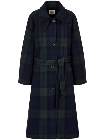 Studio Tomboy Check-pattern Coat In Green