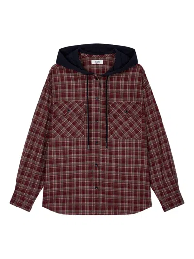 Studio Tomboy Check-pattern Hooded Shirt In Multi