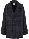Studio Tomboy Checked Coat In Grey