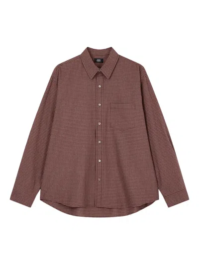 Studio Tomboy Checked Cotton Shirt In Brown