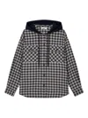 Studio Tomboy Checked Hoodie In Black