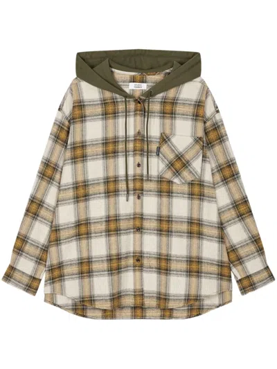 Studio Tomboy Checked Hoodie In Neutrals