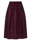 Studio Tomboy Checked Midi Skirt In Red