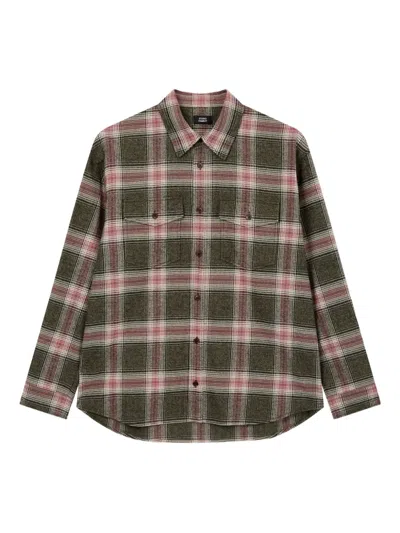 Studio Tomboy Checked-pattern Chest-pocket Shirt In Green