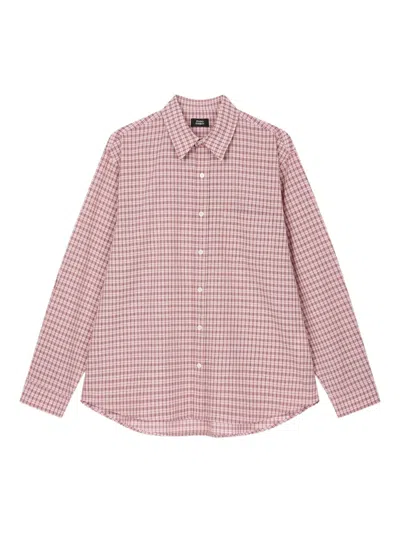 Studio Tomboy Checked Shirt In Pink