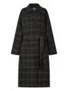 Studio Tomboy Checkered Belt Coat In Multi