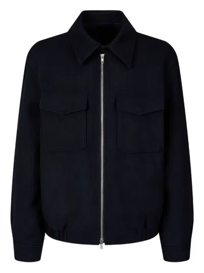 Studio Tomboy Chest-pocket Zip-up Jacket In Blue