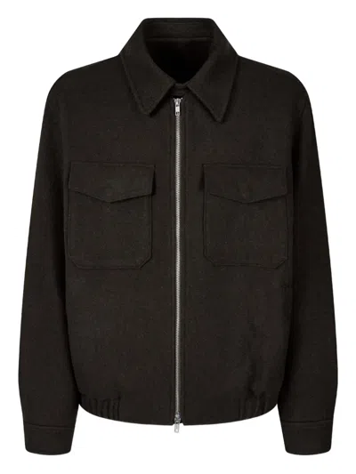 Studio Tomboy Chest-pocket Zip-up Jacket In Brown