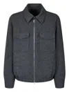 Studio Tomboy Chest-pocket Zip-up Jacket In Gray
