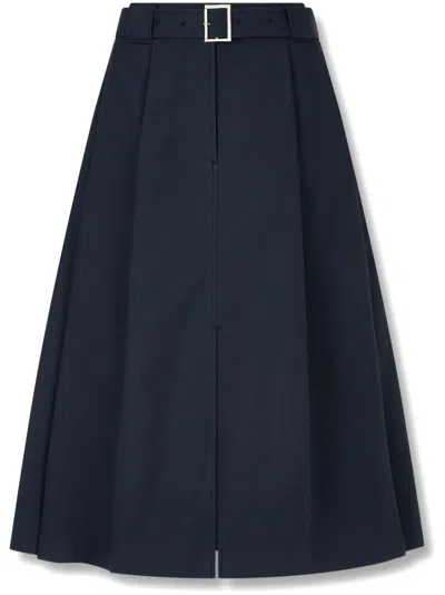 Studio Tomboy City Belted Two-tuck Skirt In Blue
