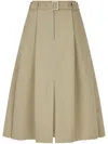 Studio Tomboy City Belted Two-tuck Skirt In Neutrals