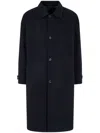 Studio Tomboy Pointed-flat Collar Single-breasted Coat In Blue