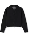 Studio Tomboy Classic-collar Zip-up Cardigan In Black