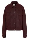 Studio Tomboy Coated Denim Jacket In Red