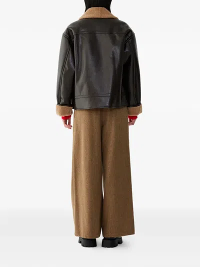 Studio Tomboy Collared Button Jacket In Brown