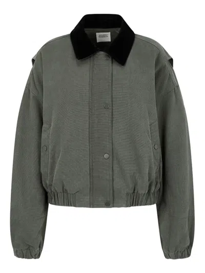 Studio Tomboy Collared Cotton Jacket In Green