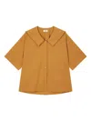 Studio Tomboy Collared Oversized Shirt In Orange