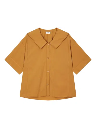Studio Tomboy Collared Oversized Shirt In Orange