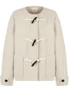 Studio Tomboy Collarless Jacket In Neutrals