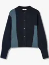 Studio Tomboy Colour-block Cardigan In 蓝色
