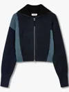 Studio Tomboy Colour-block Zip-up Cardigan In 蓝色