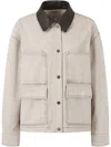 Studio Tomboy Contrast-collar Jacket In Neutrals