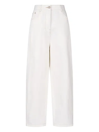 Studio Tomboy Contrast-stitch Cotton Jeans In White