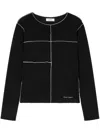 Studio Tomboy Contrast-stitch Detailing T-shirt In Black
