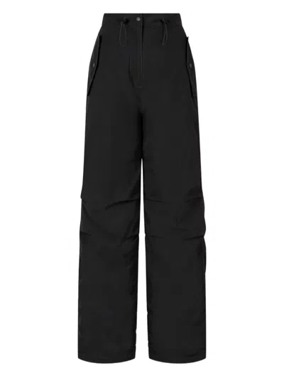 Studio Tomboy Contrast Stitching Parachute Trousers In Black