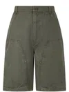 Studio Tomboy Contrast-stitching Shorts In Green