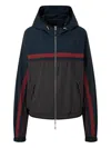Studio Tomboy Contrast-trim Hooded Track Jacket In Gray