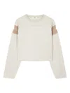 Studio Tomboy Contrasting-stripe Long-sleeved Top In Neutrals