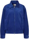 Studio Tomboy Corduroy Bomber Jacket In Blue