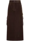 Studio Tomboy Corduroy Cargo Skirt In Brown