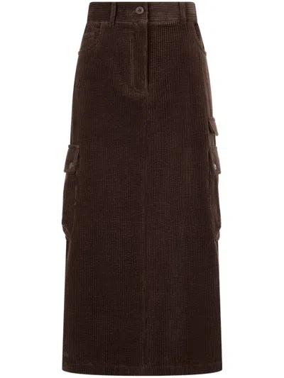 Studio Tomboy Corduroy Cargo Skirt In 绿色