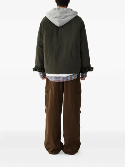 Studio Tomboy Corduroy-collar Bomber Jacket In Green
