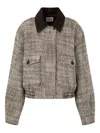 Studio Tomboy Corduroy-collar Jacket In Brown