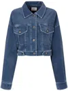 Studio Tomboy Corduroy Cropped Jacket In Blue