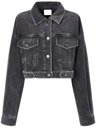 Studio Tomboy Corduroy Cropped Jacket In Grey