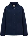 Studio Tomboy Corduroy Spread-collar Shirt Jacket In Blue